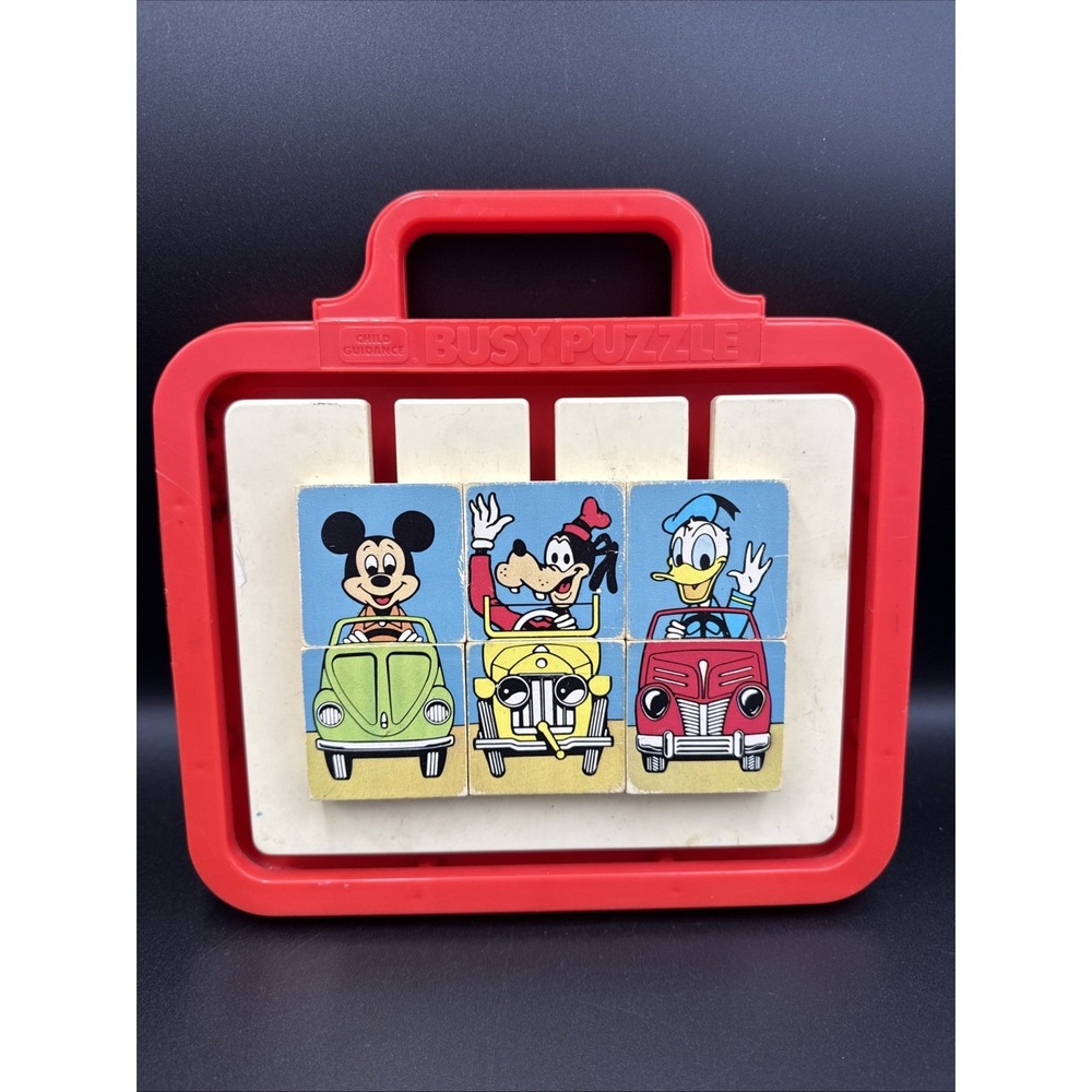 Vintage Child Guidance Mickey Goofy Donald Busy Puzzle 1979